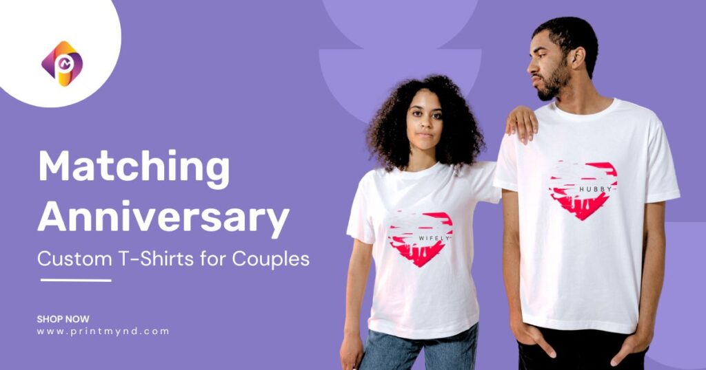 Matching Anniversy custom t shirts for couples
