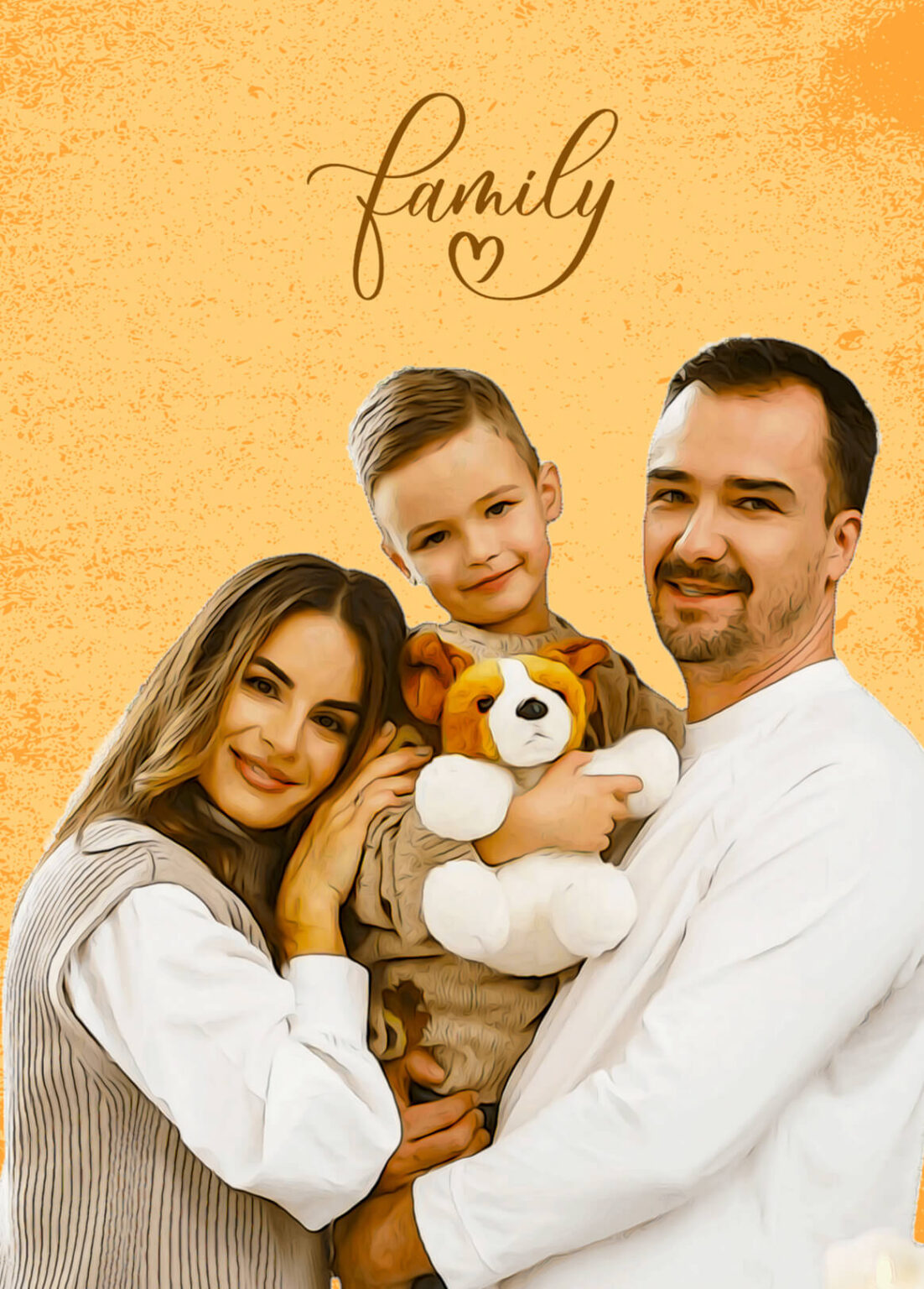 Custom family realistic merge portrait printmynd